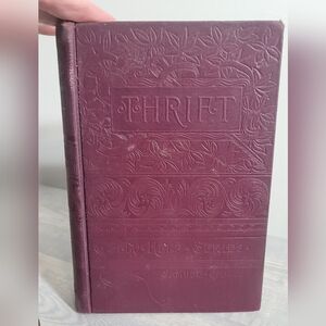 Antique 1800s Book Thrift by Samuel Smiles | Embossed Hardcover